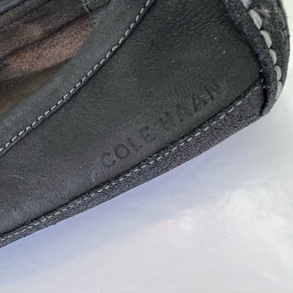 EUC COLE HAAN Black Wyatt Penny Loafer Suede Driver Driving Mocs Size 10.5M - Picture 6 of 13